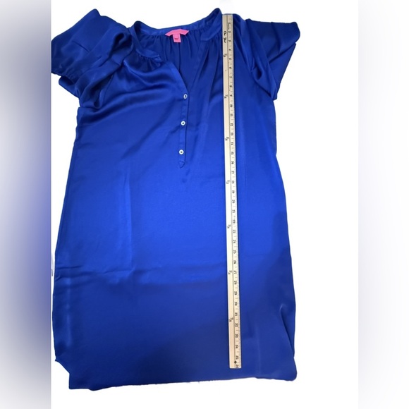 Lily Pulitzer Long Sleeve Satin Dress in Large - Picture 7 of 8